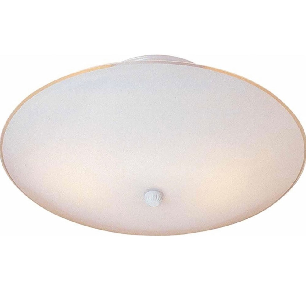 Two light round ceiling fixture in cream and white, brand new in box